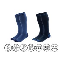 Milanoro 2 paires de chaussettes de compression multifonctionnelles - unisexe - Bleu marine / bleu - Taille 43 / 46