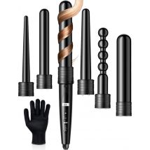 VAIVE Fer à boucler avec 6 accessoires - Fer à boucler - Fer à boucler - Fer à boucler - 32mm - 19mm - 25mm