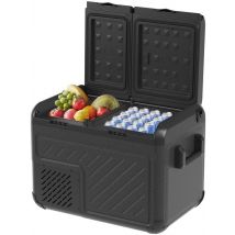 Auronic Electric Cool Box - Compresseur - Deux zones - 12V 230 Volt - Voiture - Congélation et réfrigération - 35L - Frigobox - Noir/Gris