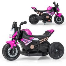 Coast Electric Moto pour enfants TQ10215DE-PI - 2-en-1 - 6V - LED Lights & Music - 74 x 38 x 48 cm - Rose
