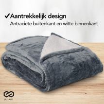 Infinity Goods Couverture électrique - Couverture chauffante - 2 personnes - 180 x 160 cm - Avec minuterie - Couverture - Polaire - Anthracite