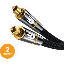 Drivv. Premium Toslink Optical Cable Nylon - Câble audio optique - Mâle vers Mâle - 2 mètres - Noir