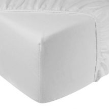 Drap-housse DoubleDry Flanelle 140x200 cm - 100% Coton doux - Elastique rond - Blanc