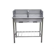 Évier de cuisine - Garten - Évier autoportant - Table de barbecue - Acier inoxydable - Table Extérieure - 100x50.5x87cm