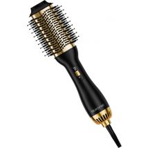 Auronic 4-in-1 Hairdryer Brush - Airstyler - Combs - Styles - Curls - Blow-dry - 37 mm Curling Brush - 360 Degree Airflow - Black/Gold