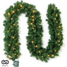 Infinity Goods Guirlande avec lumières - minuterie - décoration de Noël - 270CM - guirlande de Noël - décoration de Noël - 35 LED - vertes