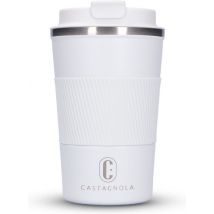 Castagnola Thermos Cup - Coffee Mug To Go - Travel Mug for Coffee and Tea - Tea Mug - 380 ML - stainless steel - White