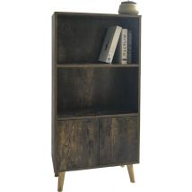 Armoire murale bibliothèque Design industriel robuste et vintage 120 cm de haut