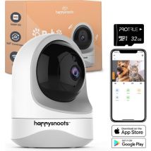 Caméra de surveillance pour animaux 360° ProTrue, 1080P avec application, Blanc