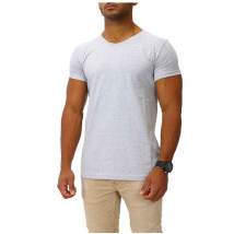 T-Shirt HIGH col V Gris