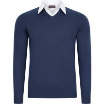 Cappuccino Italia - Pull-over homme à bretelles - Bleu - Taille XXL