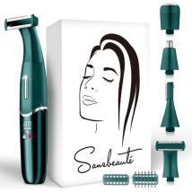 Tondeuse bikini 4 en 1 - Sansbeauté® - Visage - Aisselles - Jambes - Maillot - Tondeuse à sourcils - Epilation visage femmes - Zone intime - Ladyshaves Bikini - Epilateur électrique