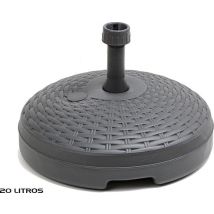 Base de parasol moderne 45x45x29cm - Remplissable - 20 litres - Noir - Eté - Soleil - Parasol - Rotin - Tube 19-32mm
