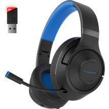 Fuegobird UG-01 2,4GHz Casque de jeu sans fil - Casque Bluetooth - Multiplateforme - Convient pour PS4/PS5, Nintendo Switch - Noir Bleu