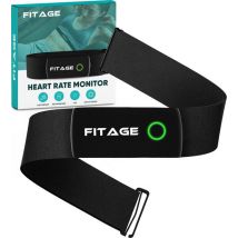 FITAGE Heart Rate Monitor XL HRM-DUAL - Bandeau cardio-fréquencemètre avec Bluetooth et capteur ANT+ - Batterie rechargeable