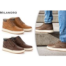 Milanoro - Baskets confortables pour hommes - Marron foncé - Taille 43