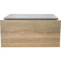 Table de chevet suspendue - meuble d'entrée suspendu - avec tiroir - 50 cm de large - brun clair