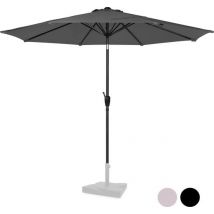 VONROC Premium Parasol à manche Recanati Ø300cm - Housse de protection incluse - Parasol rond - Inclinable - Toile résistante aux UV - Gris