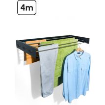 Bodo® Séchoir pliable avec crochets de suspension - Noir - Longueur de séchage 4m