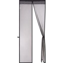 O'DADDY® Rideau de porte - Rideau anti-mouches - Magnétique - FIBRE DE LUXE 100 x 230 cm - Noir Rideaux à cornes - Rideaux de porte