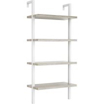 Etagère murale échelle bibliothèque Robuste - métal industriel bois - hauteur 152 cm - blanc