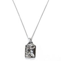 Laura Ferini Ladies Necklace Faccina Silver - Collier en argent avec pendentif - plaqué or blanc 18K - Collier - Collier - Bijoux - Accessoires - Collier pour dames avec pendentif