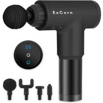 ExCorn Pistolet de massage à usage professionnel - Massage du dos, des jambes, des bras, des épaules et du cou - Appareil de massage - Pistolet de massage - Soulagement de la douleur - Longue durée de vie de la batterie - 6 modes