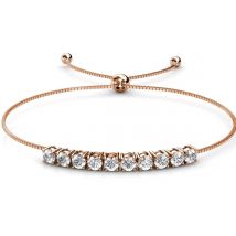 Yolora - Bracelet pour dames avec 10 cristaux Kalpa Camaka - couleur Ros� - plaqué or 18K Ros�