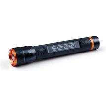 BLACK+DECKER Lampe de poche LED 200 Lumen - 3.5W - 65M Portée - 3 modes d'éclairage : Haut, Bas, Pulsé - Noir/Orange