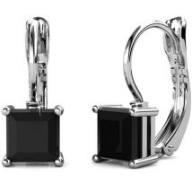 Yolora Boucles d'oreilles pour dames - Kalpa Camaka noir cristaux argentés