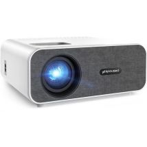 Spoused Beamer - Full-HD - 10 000 Lumens - Streaming depuis votre téléphone avec WiFi - Mini Beamer - Blanc
