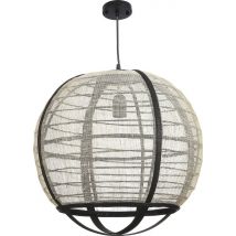 Mica Decorations Lampe pendante Pella - H44 x Ø45 cm - Lin - Blanc cassé