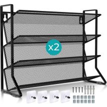 Soothe Spice Rack Standing and Hanging for 48 Spice Jars - 2 Pack - 4 Layers - Spice Organiser - Spice Rack - Noir