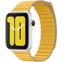 Apple Leather Loop L pour l'Apple Watch Series 1 / 2 / 3 / 4 / 5 / 6 / 7 / 8 / 9 / SE / Ultra (2) - 42 / 44 / 45 / 49 mm - Meyer Lemon