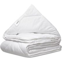 alpina Couette 200x200/220 cm - Couette 4 saisons 2 personnes - Lavable en machine à 40 degrés - Séchage rapide et matière respirante - Couette d'été et d'hiver - Polyester - Blanc