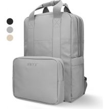 ONYX Sac à dos 20L avec compartiment pour ordinateur portable - Pochette d'organisation amovible - Mesdames et Messieurs - Sacoche pour ordinateur portable - Sac d'école - Sac à dos - Gris