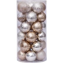 Set de boules de Noël de luxe - 60 pièces - Ø 6 cm - Or et argent - Décoration de Noël de luxe