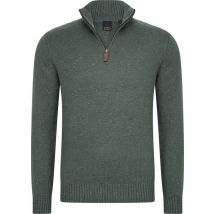 Mario Russo Skipper - Pull pour hommes - Half Zip - Green - L