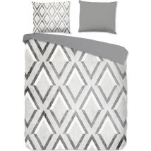 Enveloppe de couette Good Morning "graphic print" - Bleu - (240x200/220 cm) - Coton
