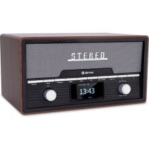 Denver Radio DAB Lecteur CD - Radio rétro - Bluetooth - DAB+/ FM - CD - MDA525 - Darkwood