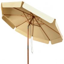 Coast parasol de jardin - inclinable - étanche - avec protection uv - bois - 3m - beige