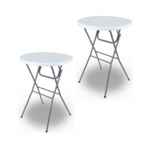 Generic Bartable - 2 pièces - Table de fête - robuste et résistante aux intempéries - 80cm de diamètre x 110cm de haut - Fête - pliable