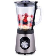 alpina Blender 1.5L - BL9703A-GS - Smoothie Maker 500W - Fond antidérapant - 2 vitesses et fonction pulsation - Base en acier inoxydable et gobelet en verre - Argent