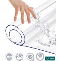 HOMEWELL Protège Table Transparent Verre Clair 90x50cm - Nappe transparente - Nappe - Antidérapante et Résistante à la chaleur - 2.2 mm