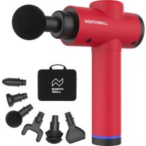 Pistolet de massage professionnel Northwall 6 accessoires rouge/rose