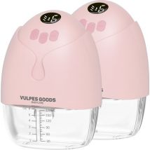 Vulpes Goods® BabyCare - Tire-lait mains libres - Tire-lait électrique sans fil - Portable - Double tire-lait électrique mains libres - 2 pièces - version MAX
