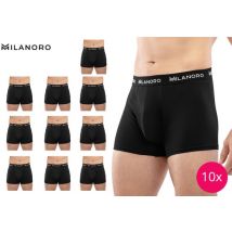 Milanoro - Lot de 10 boxers stylés en coton - Noir - XXL