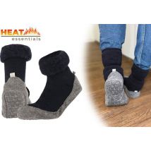 Heat Essentials Wool Slipper Socks - Dark Blue - 39/40 - Chaussons pour dames - Chaussons pour dames - Unisexe - Chaussettes antidérapantes - Chaussettes d'intérieur