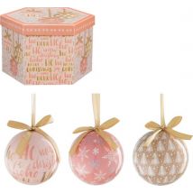 Coffret de boules de Noël House of Seasons - 14 pièces - Ø8 cm - incassable - pêche, rose