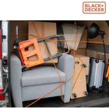 BLACK+DECKER Sangle d'arrimage avec rétracteur - Sangle d'arrimage 20 mètres - 6MM - Nylon - Orange